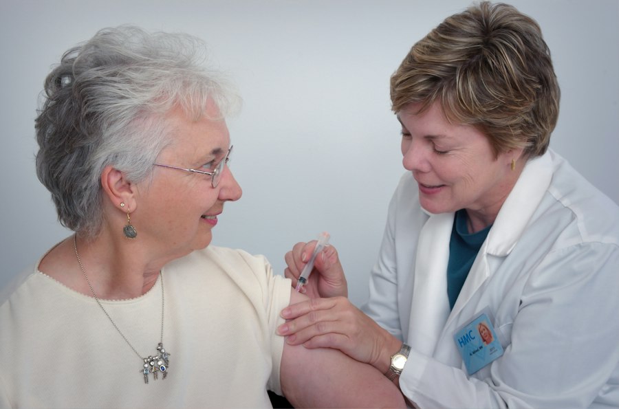 Nurse with elderly resident
