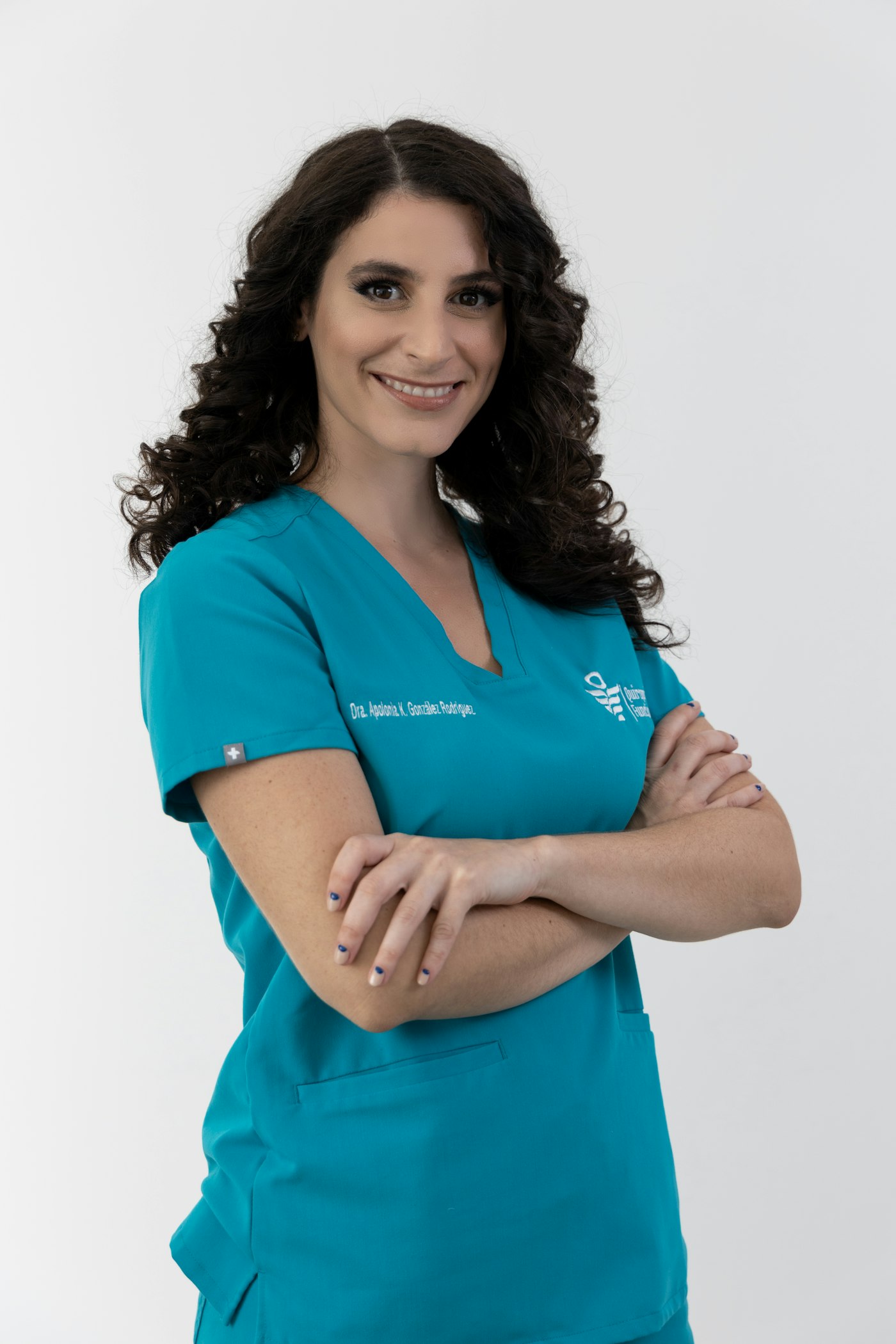 Healthcare professional in scrubs